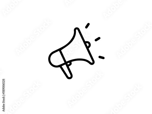 white megaphone isolated on white background. megaphone icon 