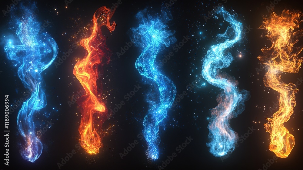 Fototapeta premium Dynamic energy waves display digital art abstract dark environment vibrant colors visual concept for enthusiasts