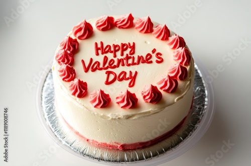 A white cake with the words 