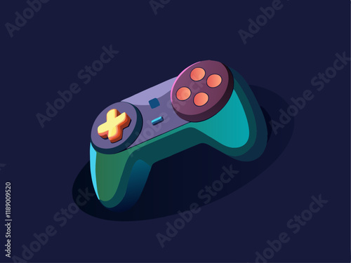 A vibrant 3D gamepad generative ai