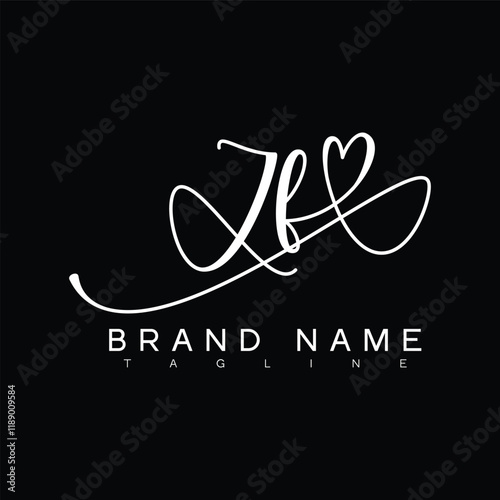 ZF Handwritten initial letter with love . ZF simple signature vector logo with Hart shape variation, beauty, photography letter logo design. ZF