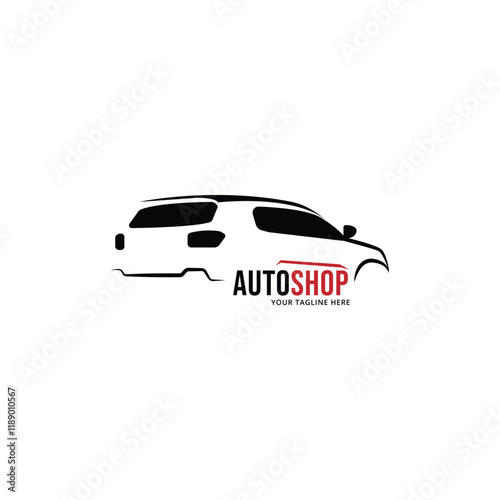Auto shop car logo design sports vehicle silhouette
