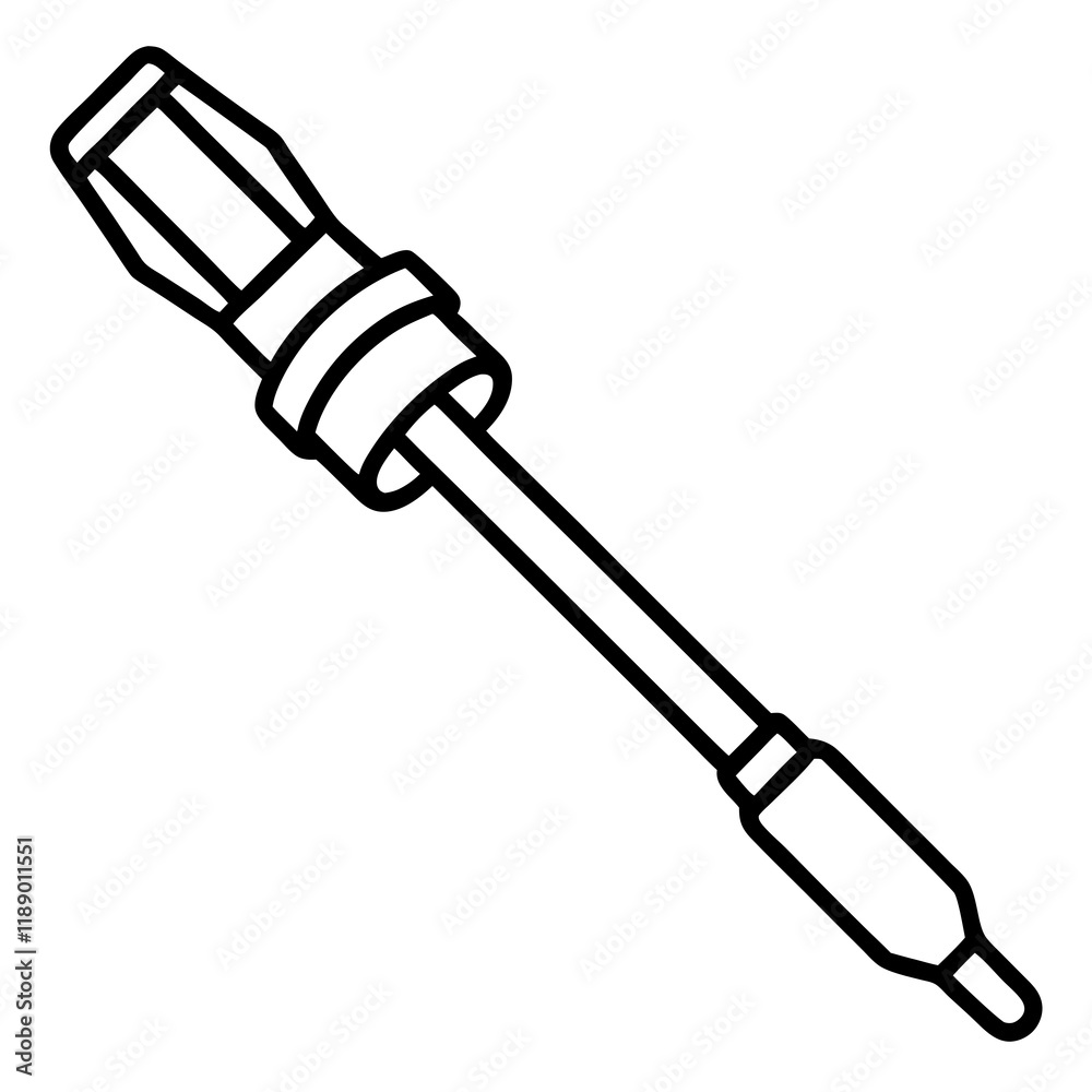 Fototapeta premium calibrated torque screwdriver line art vector illustration