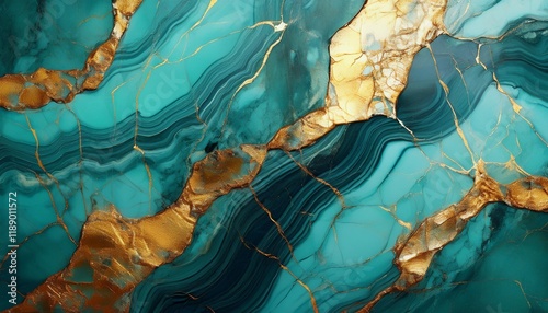 generative ai example of turquoise marble texture history with cracked gold information