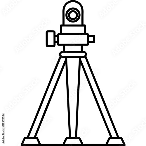 theodolite  line art vector illustration