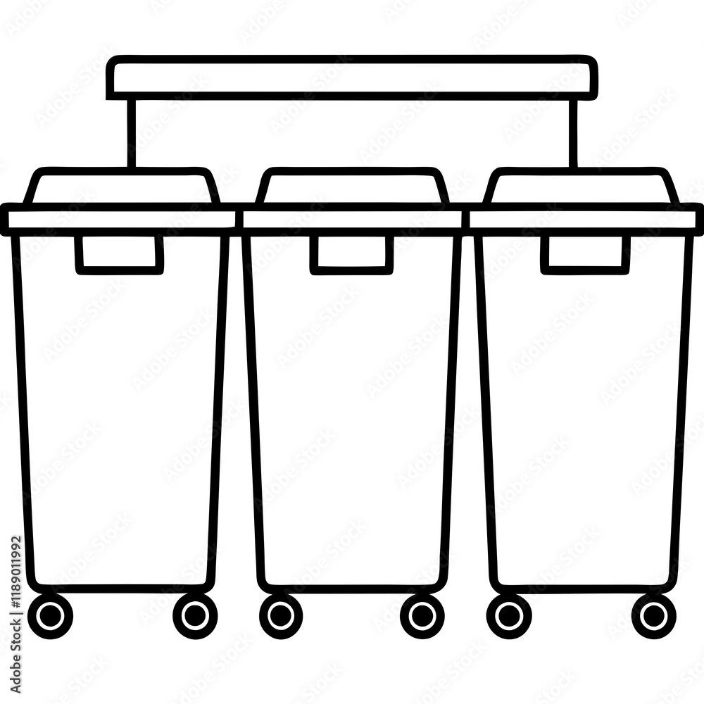 storage bins line art vector illustration storage bins line art vector illustration