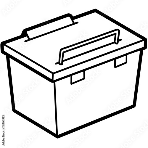 storage bins  line art vector illustration