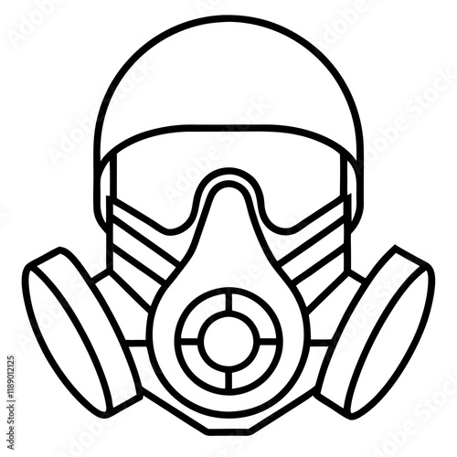 respirator  line art vector illustration