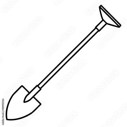 hoe  line art vector illustration