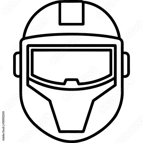 welding helmet  line art vector illustration