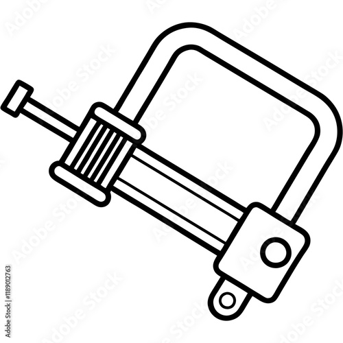  bar clamp line art vector illustration