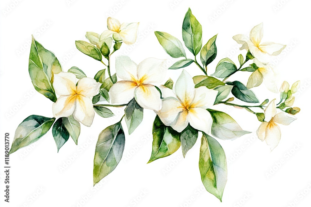 Obraz premium Jasmine isolated on white background