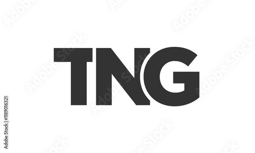 TNG logo design template with strong and modern bold text. Initial based vector logotype featuring simple and minimal typography. Trendy company identity.