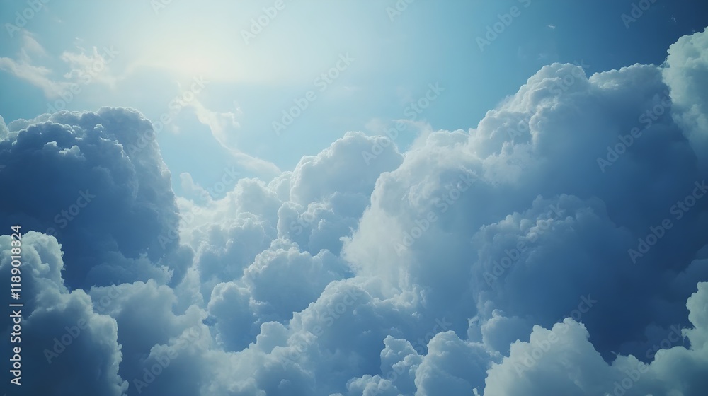 Soft Blue Background with Fluffy Clouds in High-Resolution Detail Soft Blue Background with Fluffy Clouds in High-Resolution Detail