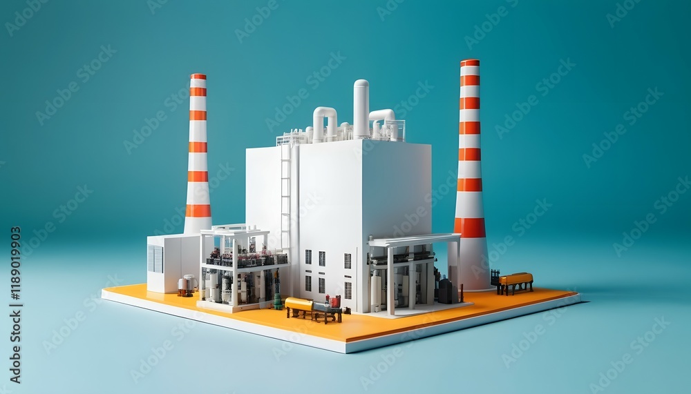 Obraz premium industry, factory, plant, industrial, power, chimney, pollution, refinery, smoke, sky, pipe, energy, chemical, tower, oil, environment, gas, building, blue, fuel, construction, power station, station,