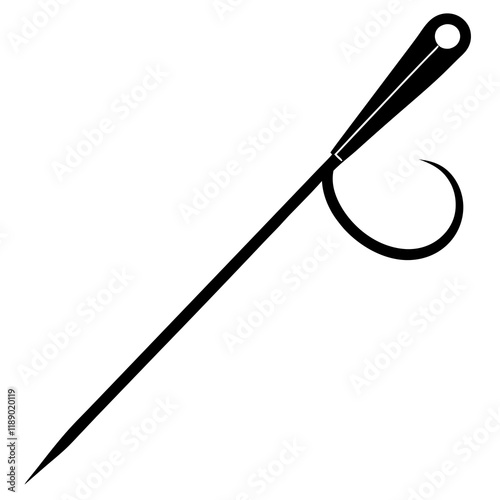  suture needle silhouette-vector illustration