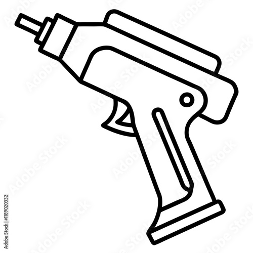  nail gun line art vector illustration