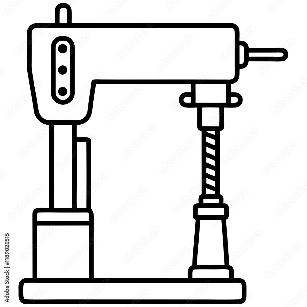  drill press  line art vector illustration