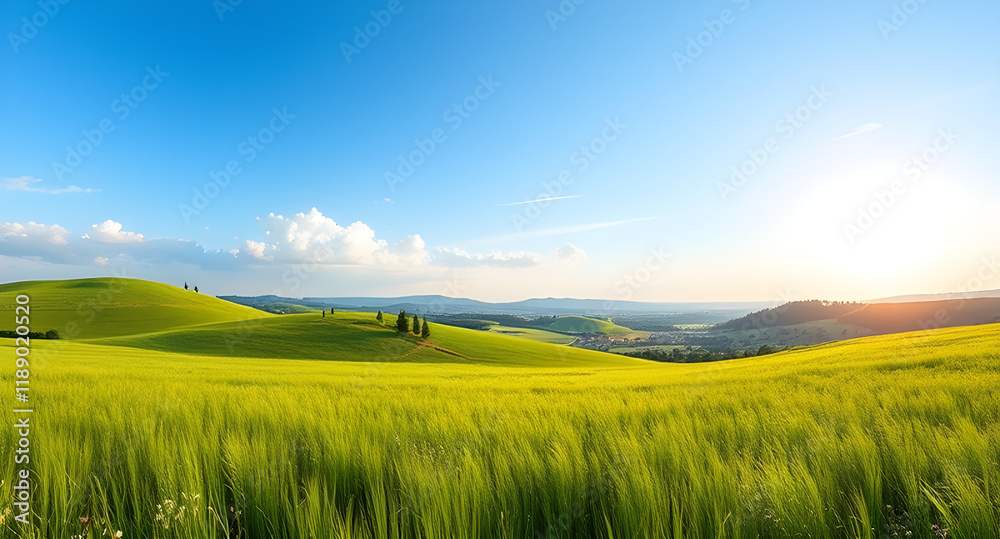 green field and blue sky green field and blue sky