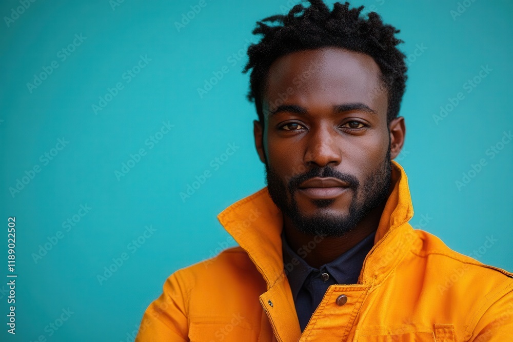 expressive portrait of confused african man in orange attire against vibrant background showing genuine emotion and personality expressive portrait of confused african man in orange attire against vibrant background showing genuine emotion and personality