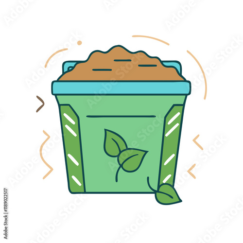 compost bin vector icon, compost bin vector illustration - simple illustration of compost bin, perfect for logos,and compost bin -themed designs.