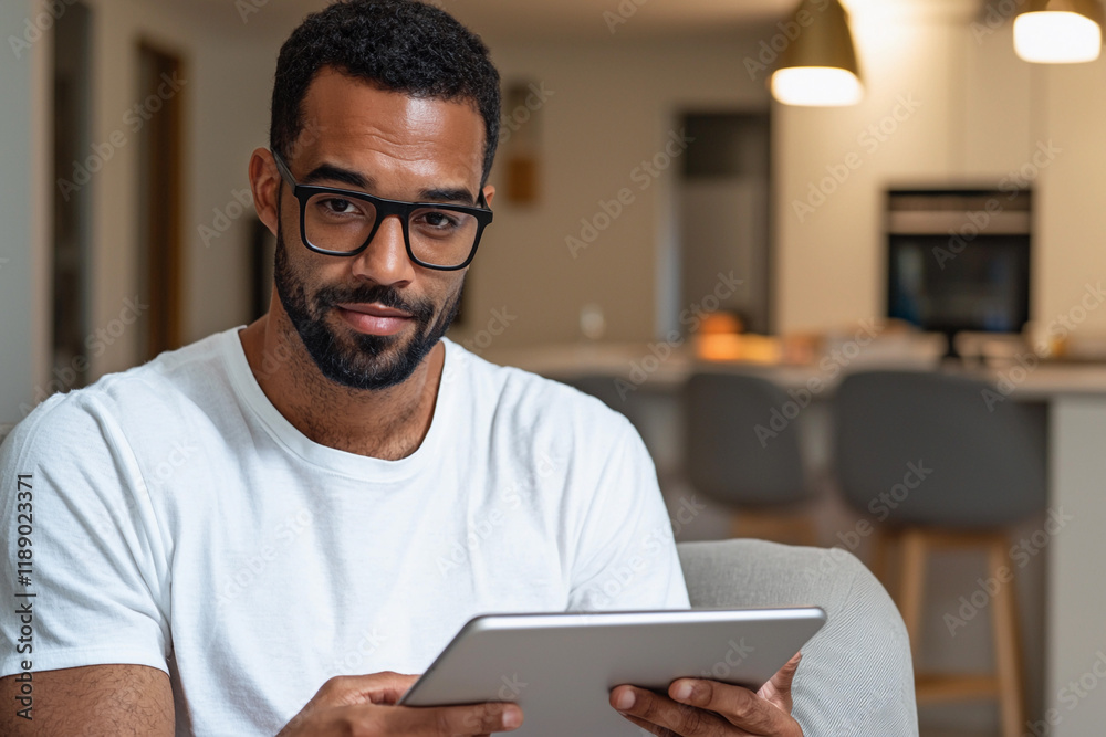 UX designer with tablet in workspace UX designer with tablet in workspace