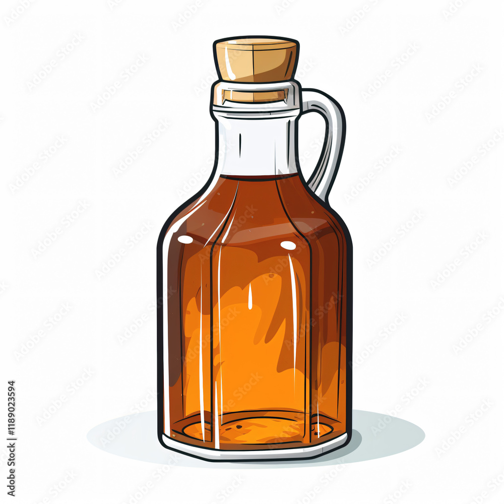 Syrupy Sweetness: Clip Art Vector of a Syrup Bottle flat icon logo Syrupy Sweetness: Clip Art Vector of a Syrup Bottle flat icon logo