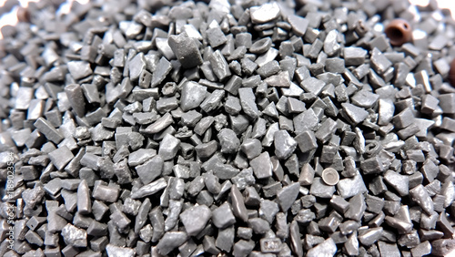 Crushed black granules ABS Acrylonitrile Butadiene Styrene photo