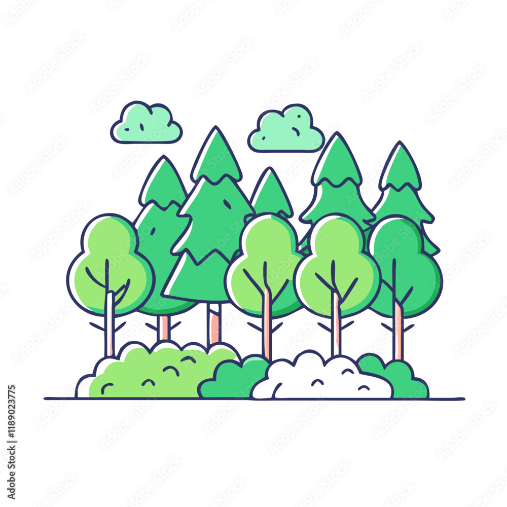 Obraz premium forest vector icon, forest vector illustration - simple illustration of forest, perfect for logos,and forest -themed designs.