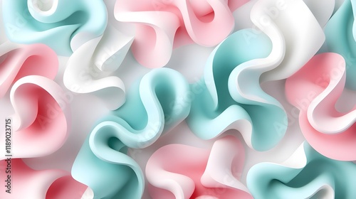Tranquil Pink and Aqua Waves Seamless Design in High Resolution
