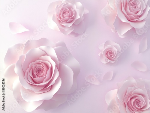 Aesthetic perspective of pastel roses elegant floral arrangement display