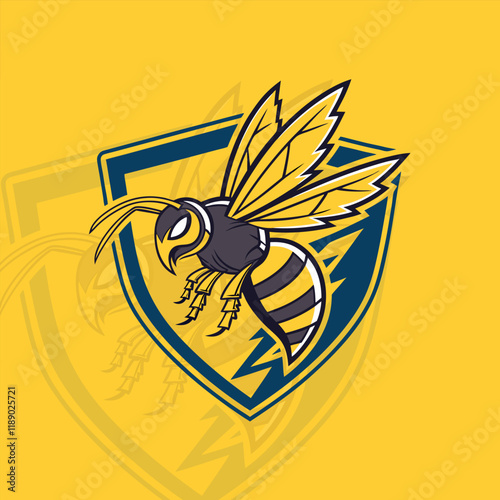 Bee gaming esport logo team design showcasing energy and uniqueness, tailored for competitive teams and gaming enthusiasts photo