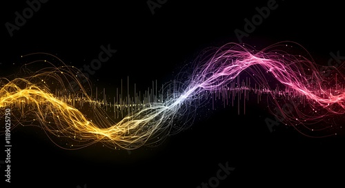 Wallpaper Mural Abstract Colorful Light Waves Soundwave Visualization Energy Flow Digital Art Background Torontodigital.ca