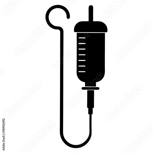 infusion pump silhouette vector illustration