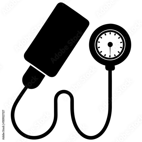 sphygmomanometer blood pressure monitor silhouette vector illustration