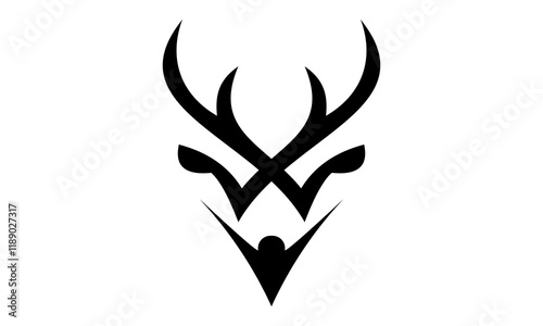 black deer antler logo silhouette