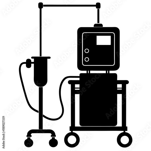  dialysis machine silhouette vector illustration