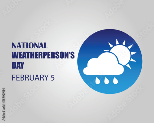 National Weatherperson's Day. February 5. Holiday concept. Template for background, banner, card, poster with text inscription. Vector illustration. photo