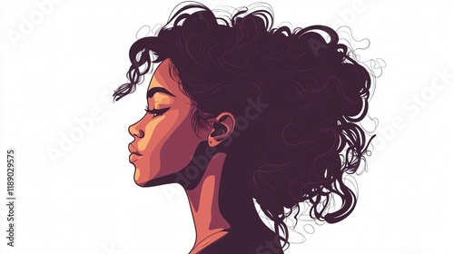 Professional silhouette of woman with unique hairstyle design and trendy clothes for fashion industry