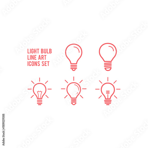 Light Bulb icons sset vector. Idea sign, solution, thinking concept. Lighting Electric lamp. Electricity, shine. Trendy Flat style for graphic design. photo