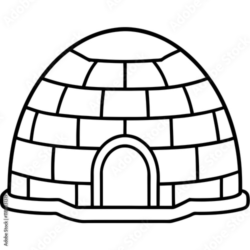 Clean Igloo Outline Vector