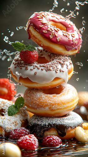 Colorful Donut Tower photo