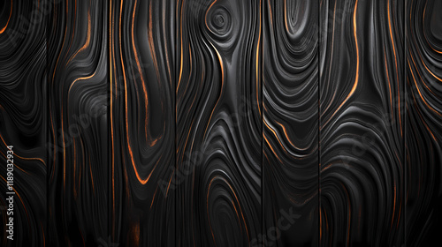 Dark textured blackwood background with elegant pattern of eben and grenadil wood for design projects. Blazewood. Illustration photo