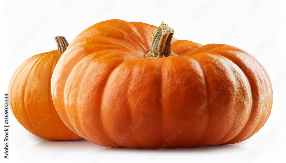 Fototapeta premium fresh orange pumpkin isolated on white background