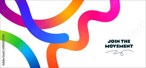 Vector Abstract Background with Color Gradient Lines. 3D Wavy Ribbons. Rainbow Graphic Shapes. Spiral Curve Fun Confetti