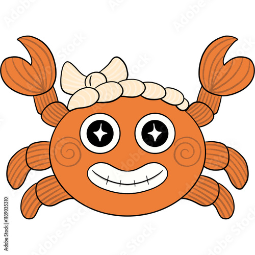 Crab wearing a headscarf