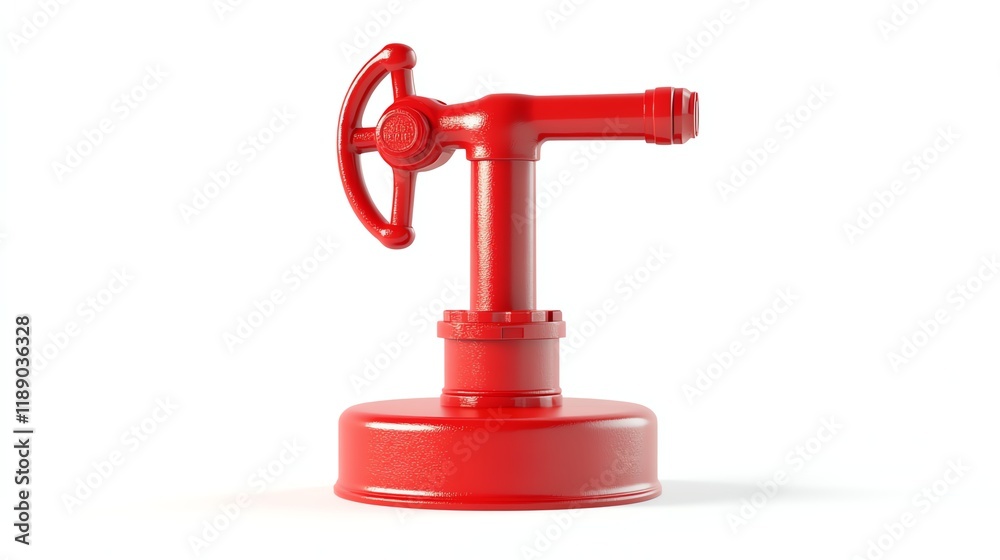 Red fire hydrant on white isolated background Red fire hydrant on white isolated background