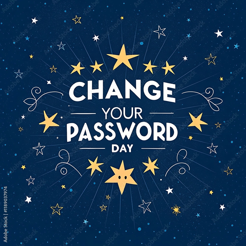 Fototapeta premium Change your password day celebration design