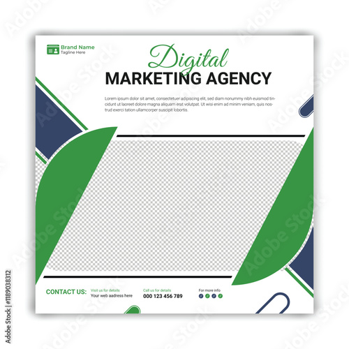 Digital marketing agency social media post or web banner design, social media flyer template