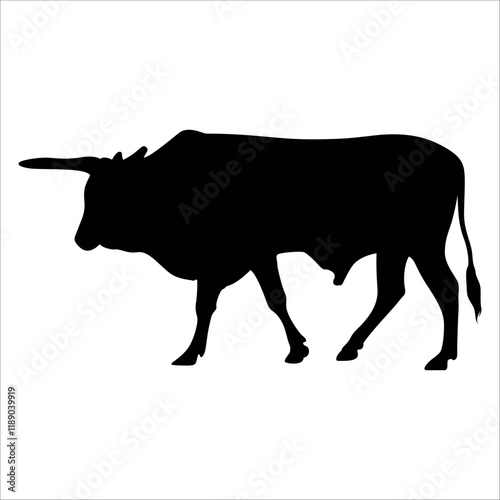 Black Bull Silhouette vector illustration